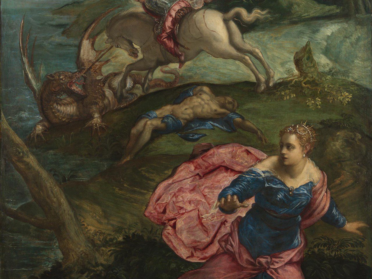 Read more about the article Ο Άγιος Γεώργιος και ο Δράκος. Tintoretto. 1560. National Gallery,Λονδίνο.